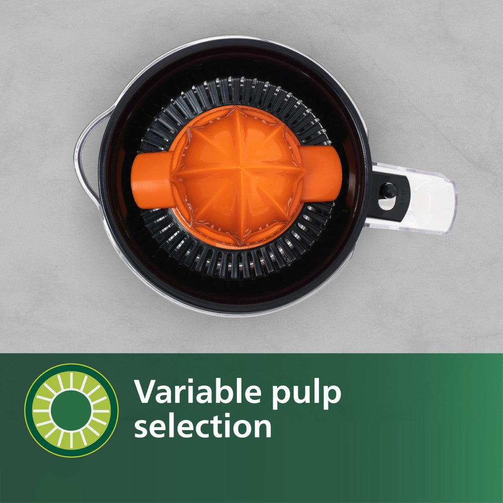 Philips Press 25W Juicer (0.5 Litre, 2 Sized Cones) (Black) : 1 unit