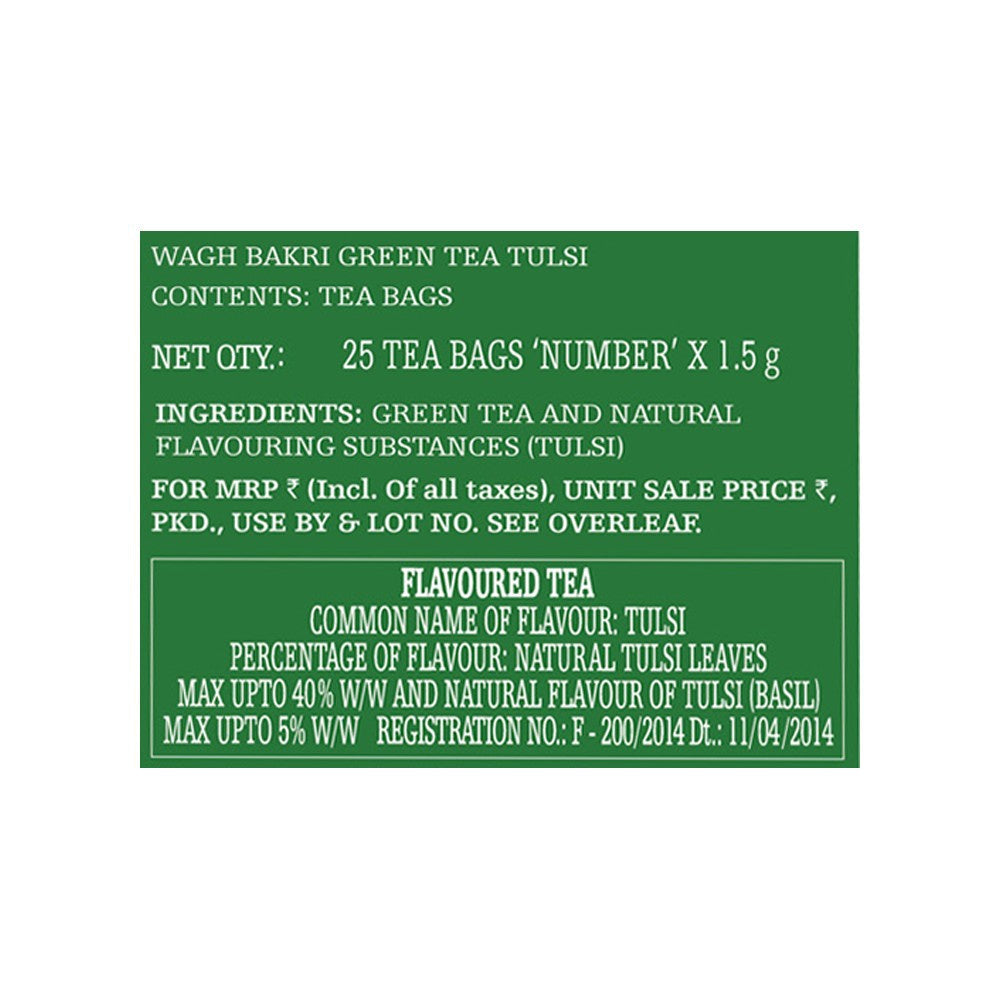 Wagh Bakri Tulsi Green Tea : 25 bags x 1.5 g