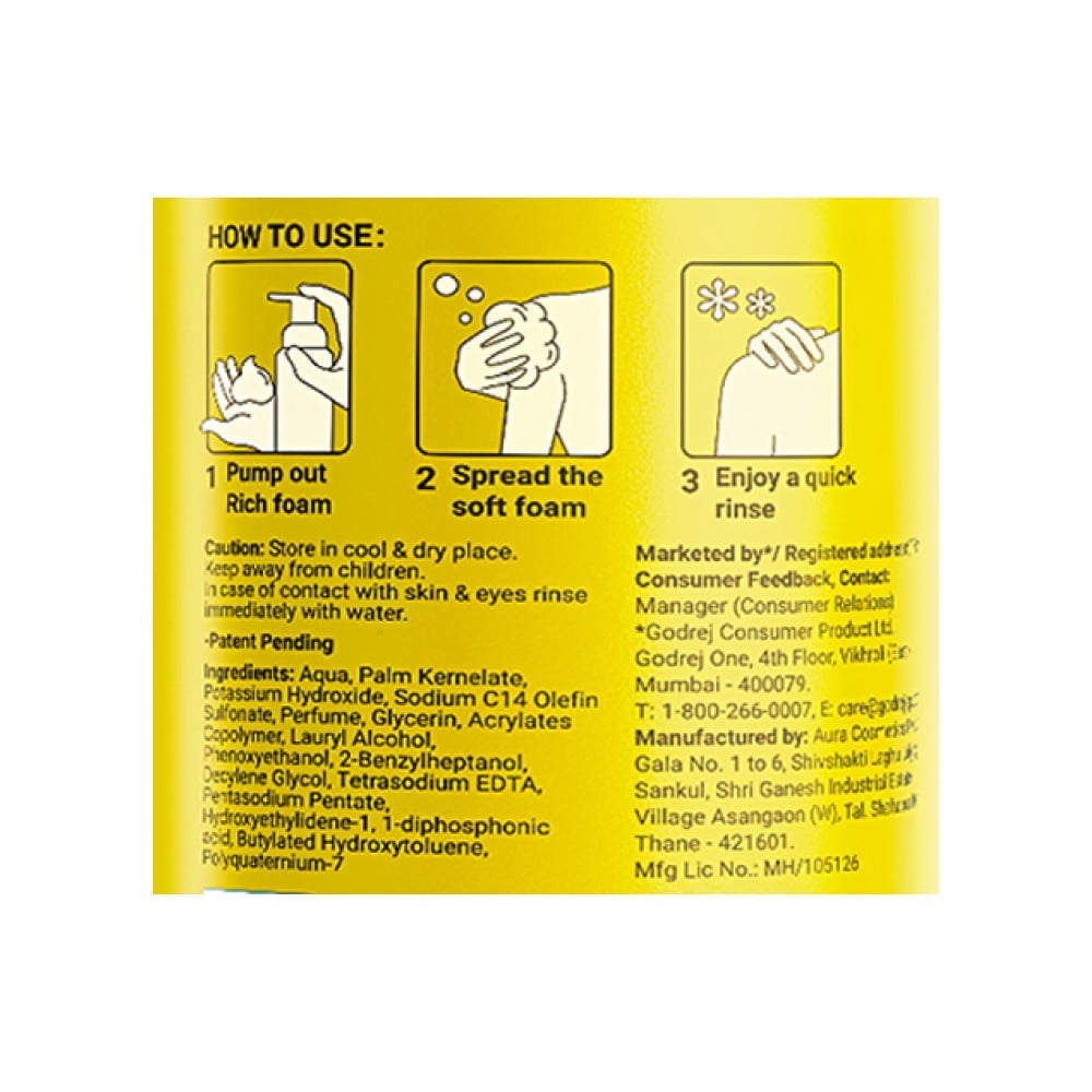 Cinthol Foam Body Wash - Lime : 200 ml