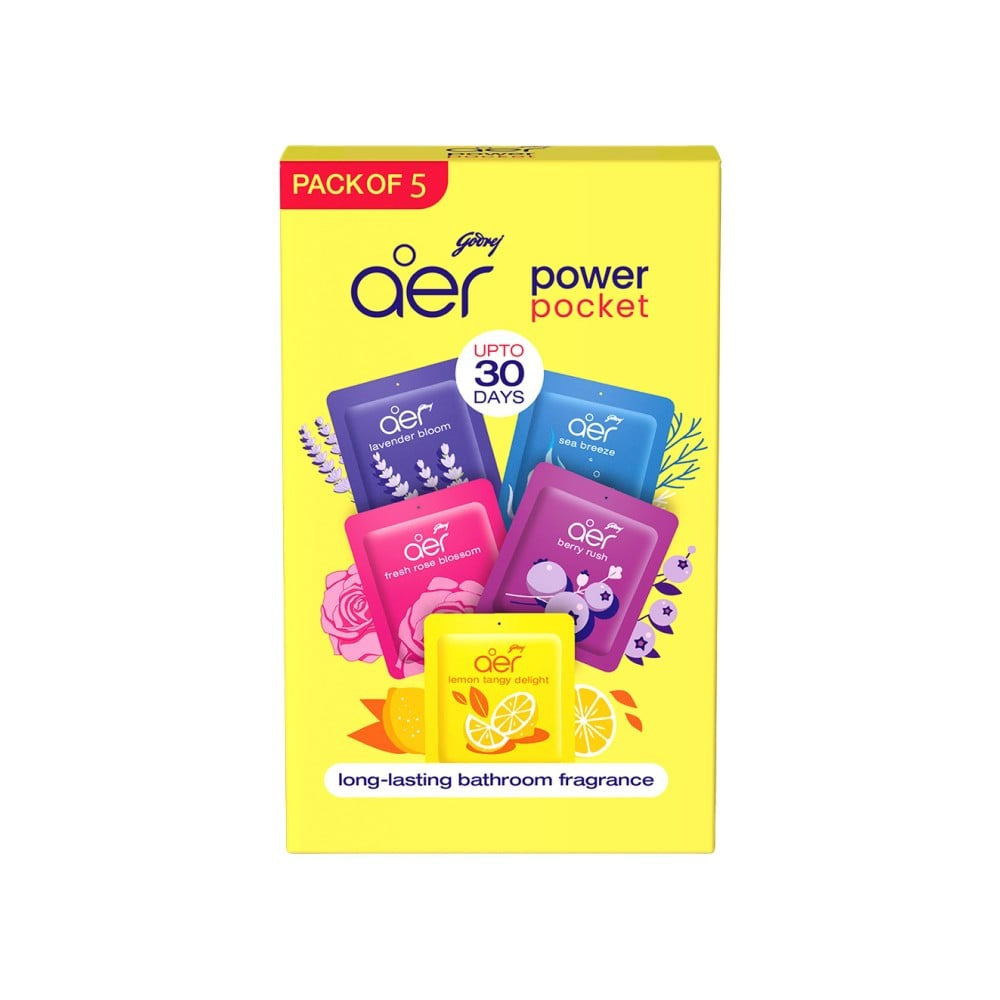 Godrej Aer Power Pocket Air Freshener - Pack of 5 : 5 x 10 g