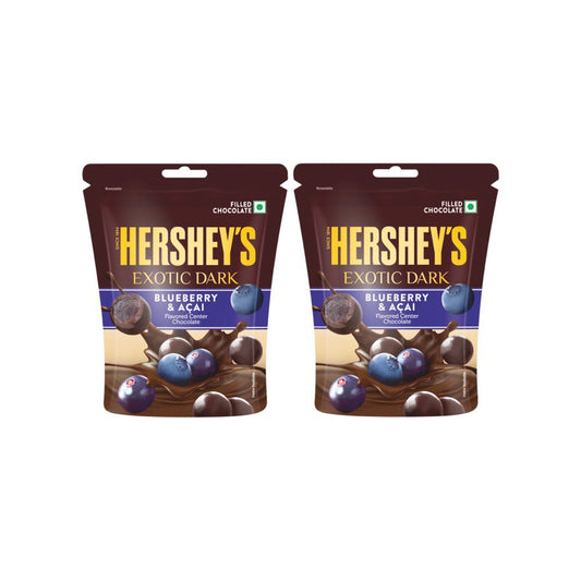 Hershey's Exotic Dark Dark Chocolate Pack (Blueberry & Acai) - Pack of 2 : 2 x 100 g