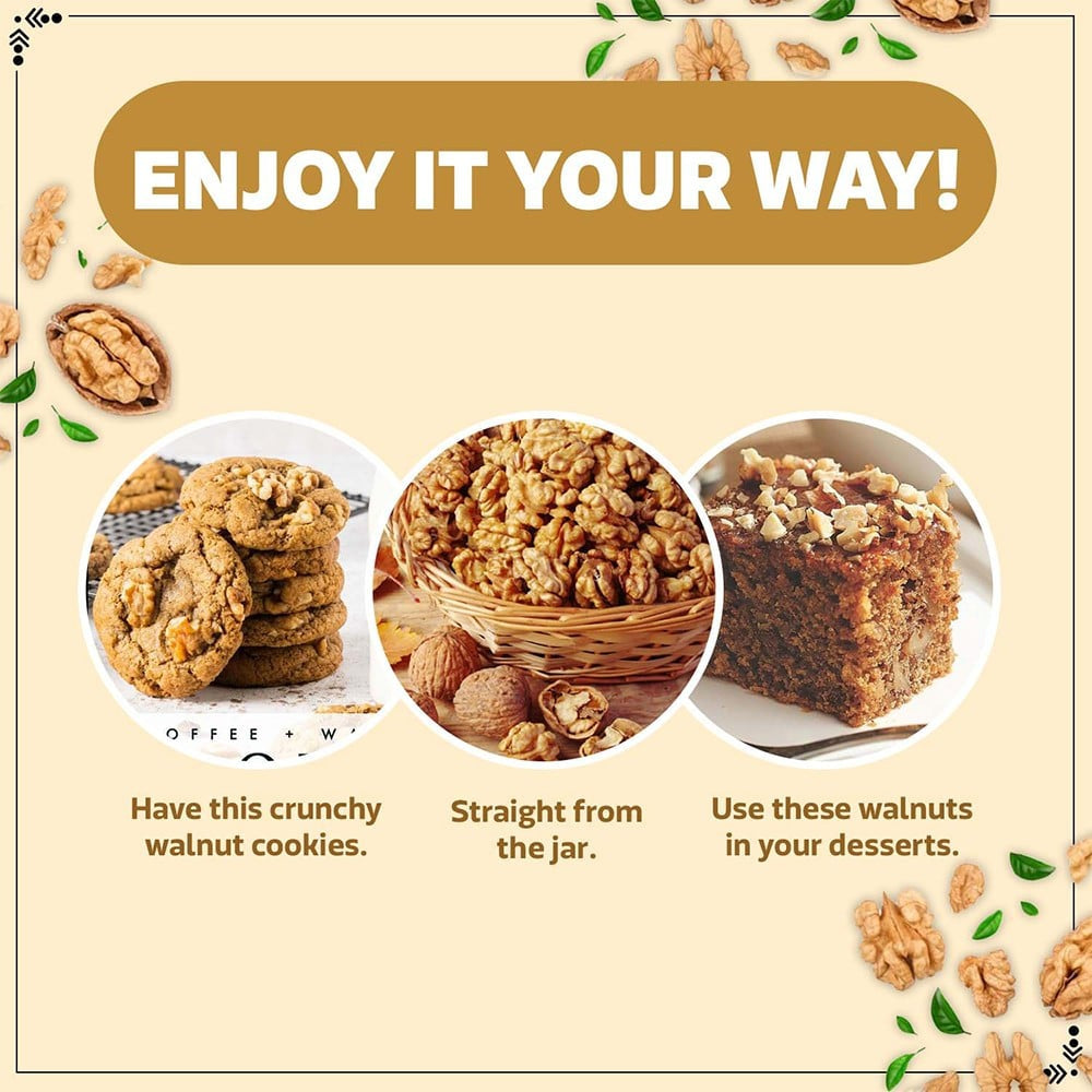 Wonderland Foods California Walnut Kernels (Akhrot Giri) Extra Light Halves : 200 g