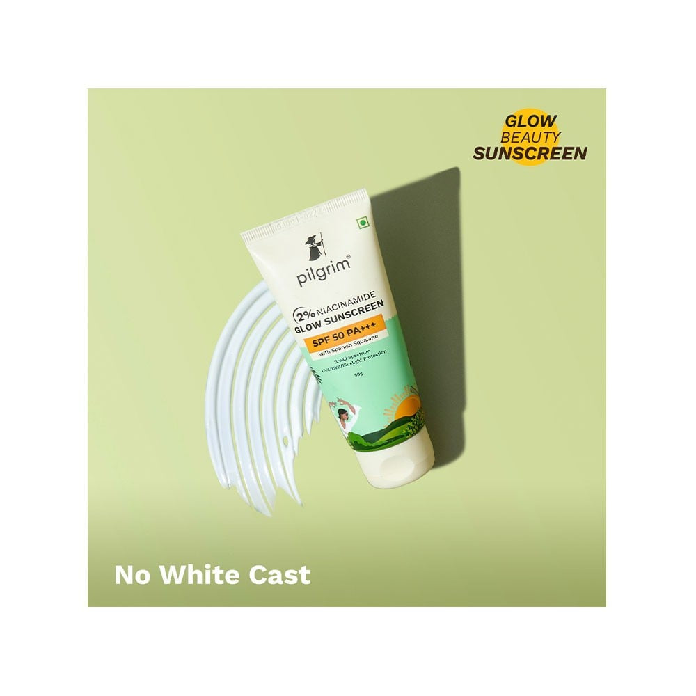 Pilgrim 2% Niacinamide Glow Sunscreen (with SPF 50 PA+++) - Pack of 2 : 2 x 50 g