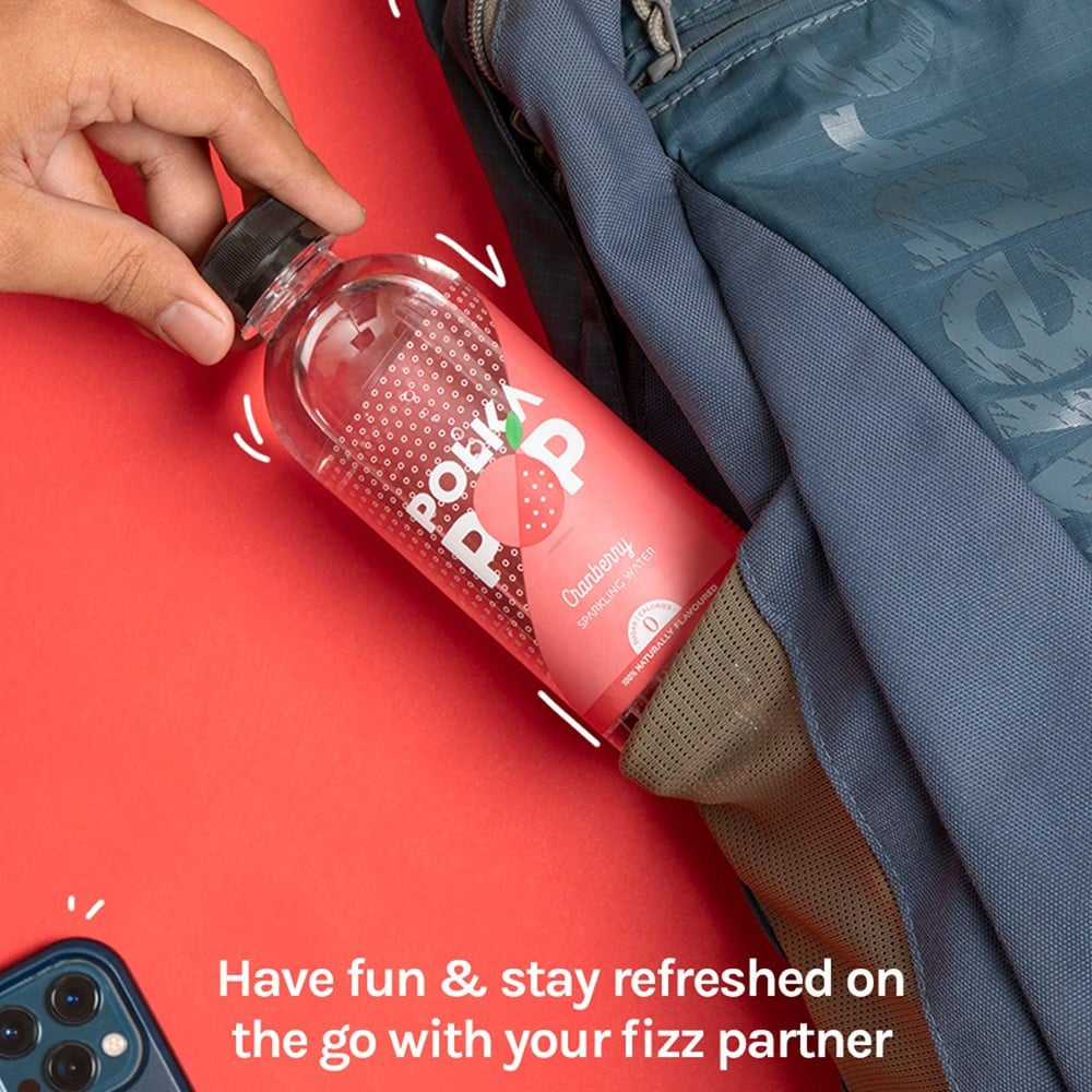 Polka Pop Zero Sugar Cranberry Sparkling Water : 300 ml