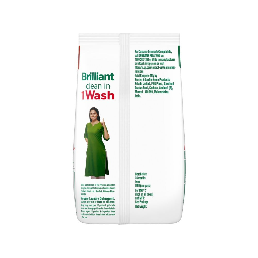 Ariel Complete Detergent Powder - Get 500 g Free : 1 kg + 500 g