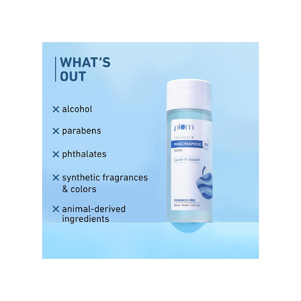 Plum 3% Niacinamide Toner with Rice Water - Pack of 2 : 2 x 150 ml