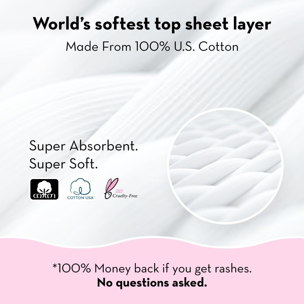 Plush Rash Free Sanitary Pads (8L+6XL and 2 Free Liners) : 14 pieces