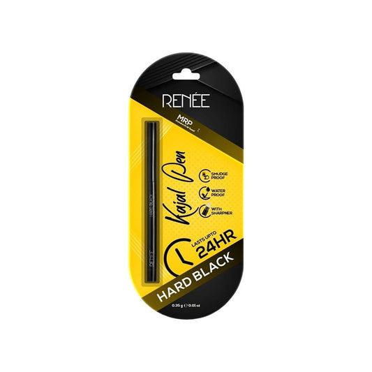 Renee Kajal Pen with Sharpener (Hard Black) - Pack of 2 : 2 x 0.35 g