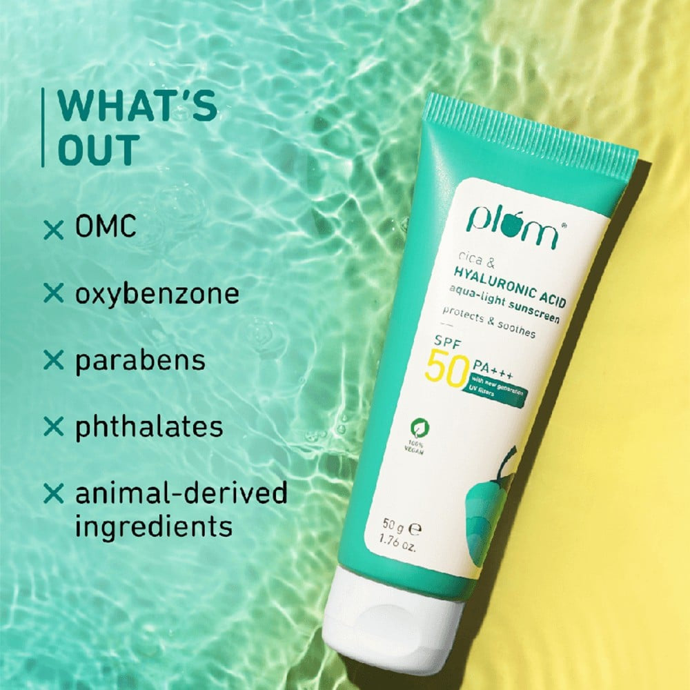 Plum Cica & Hyaluronic Acid Aqua-Light Sunscreen (SPF 50 PA+++) : 50 g