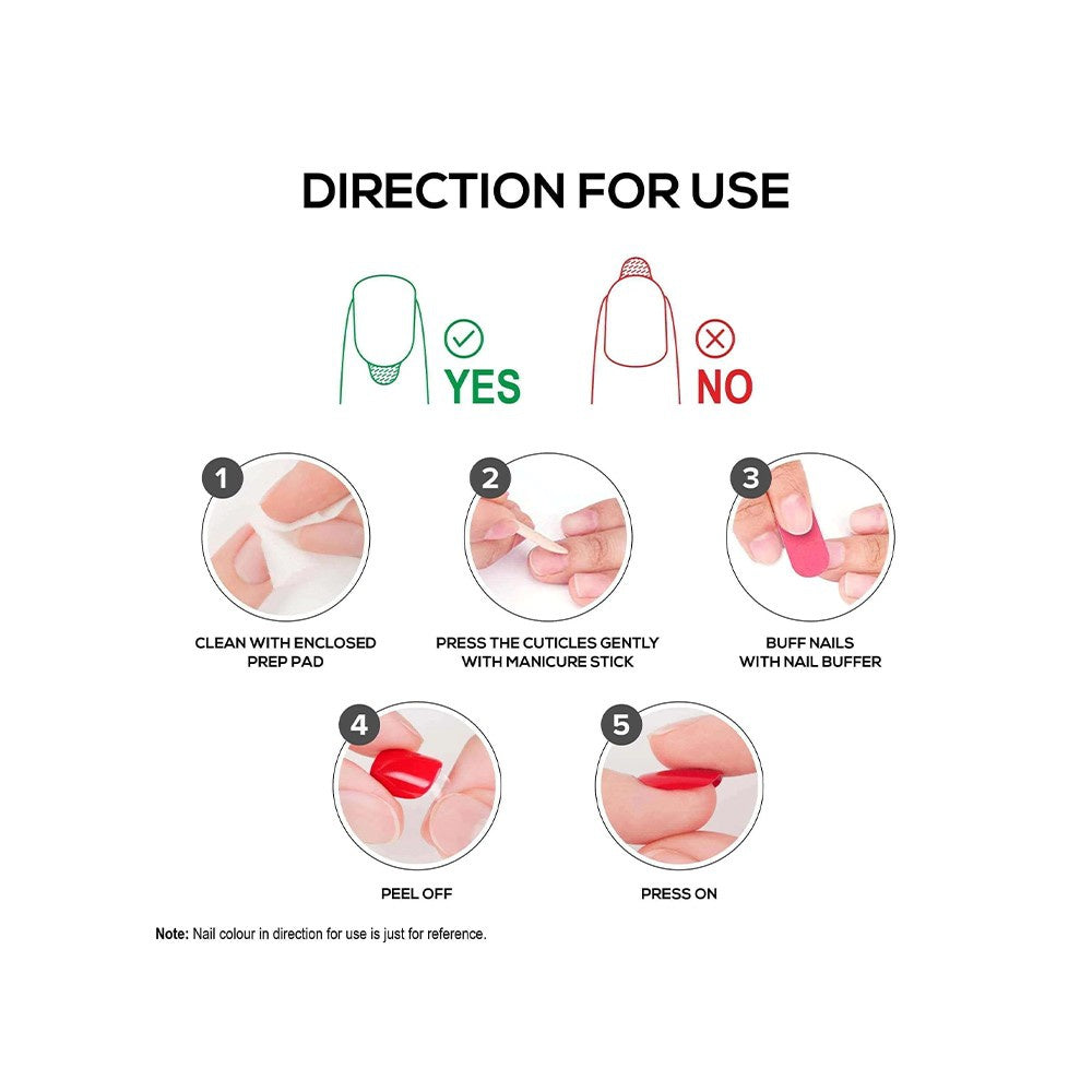 Renee Square Press On Nails (L MTN 01) - Pack of 2 : 2 x 1 pack (24 pieces)
