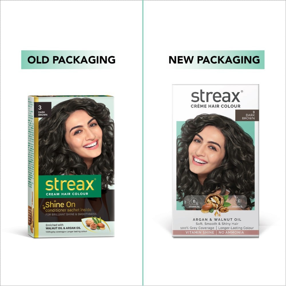 Streax Shine On Creme Hair Colour -Dark Brown 3 : 120 ml