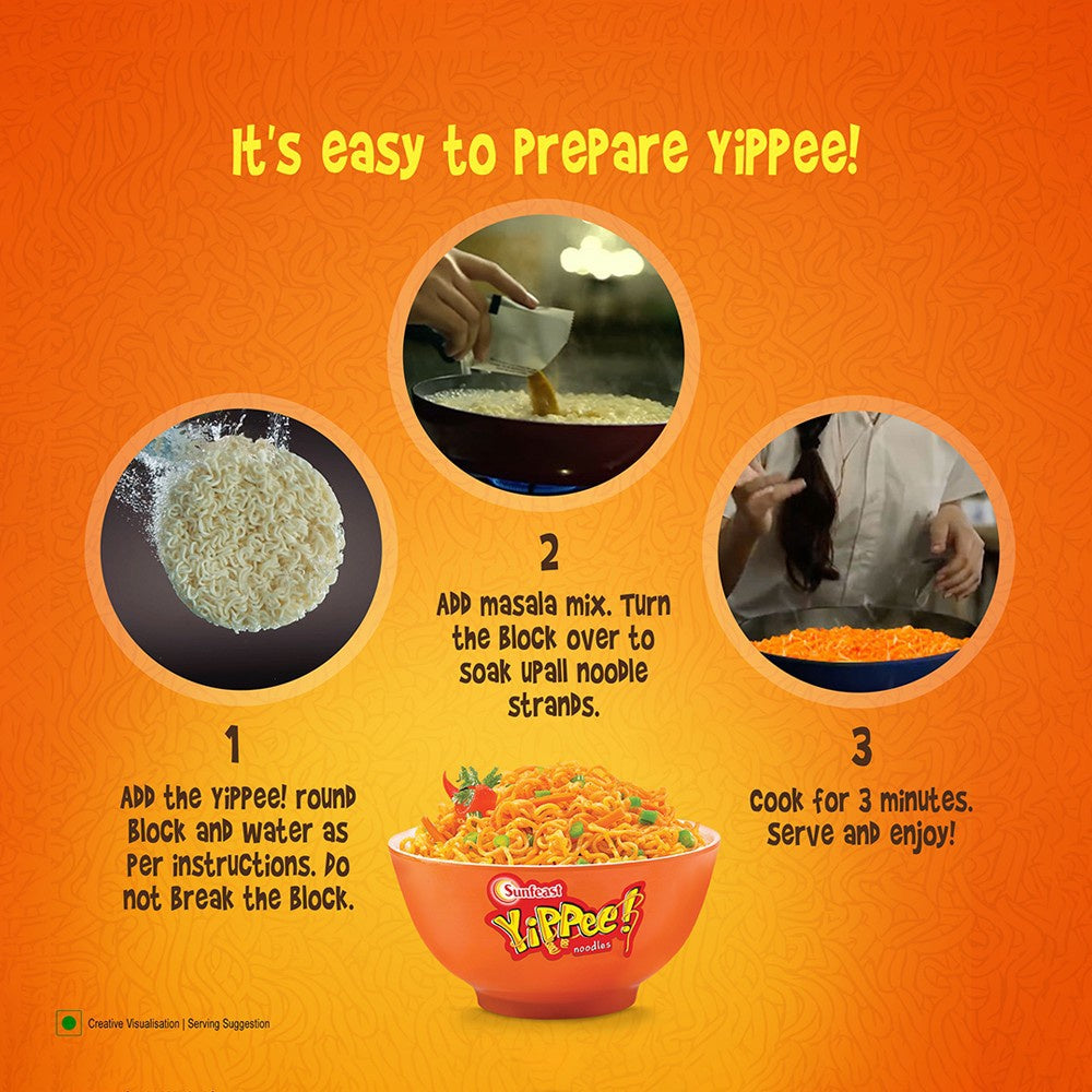 Yippee Magic Masala Instant Noodles with Added Veggies : 12 x 60 g