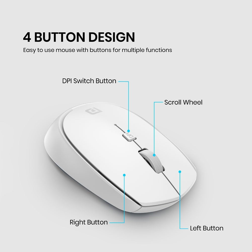 Portronics Toad 23 Wireless Mouse (White) : 1 unit