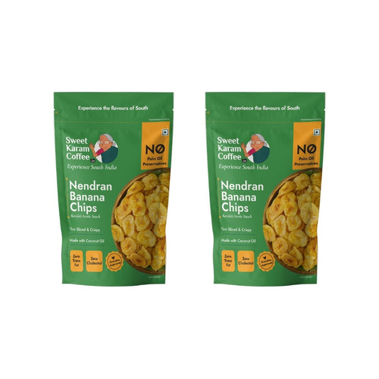 Sweet Karam Coffee Nendran Banana Chips - Pack of 2 : 2 x 65 g