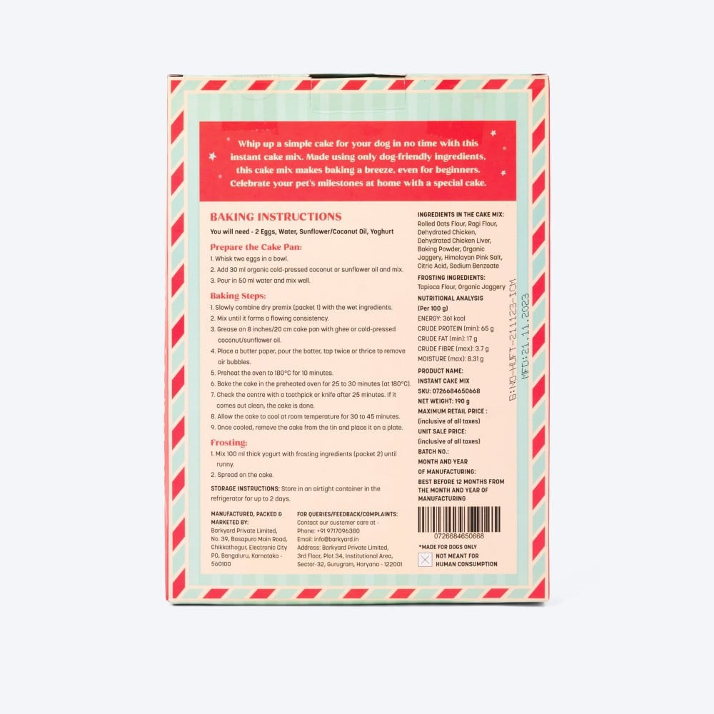 HUFT Instant Cake Mix with Frosting Mix for Dog : 190 g