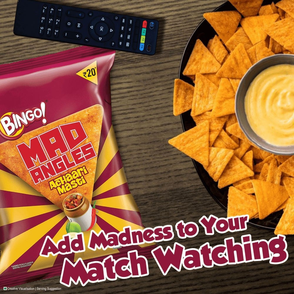 Bingo Mad Angles Achaari Masti Crisps - Pack of 3 : 3 x 60 g