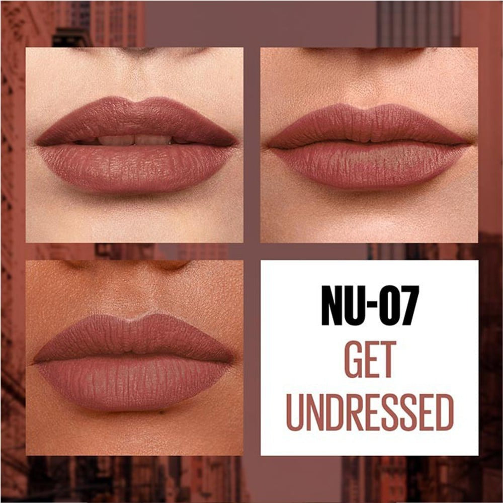 Maybelline New York Sensational Liquid Matte Lipstick (Get Undressed NU07) : 7 ml