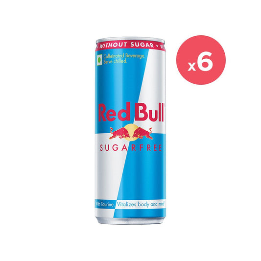 Red Bull Energy Drink (Sugar Free) - 250 ml - Pack of 6 : 6 x 250 ml