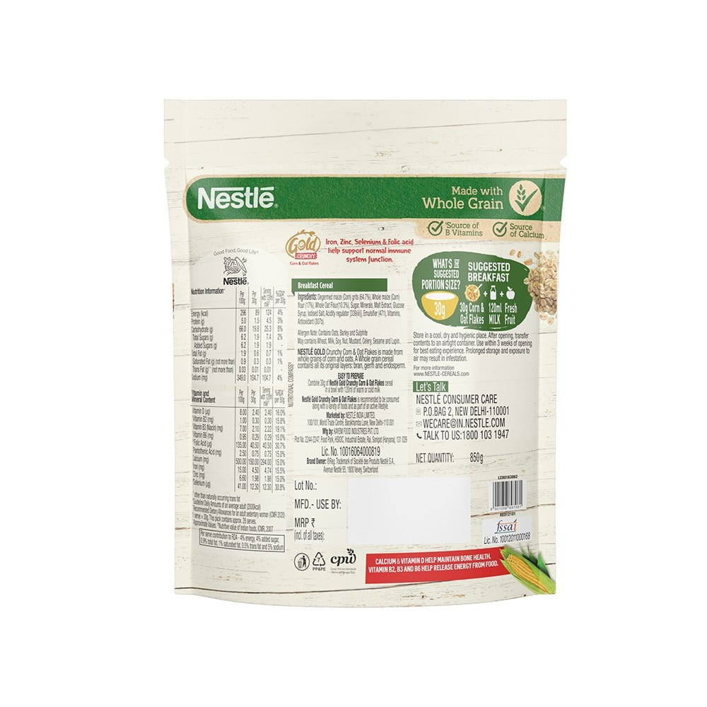 Nestle Gold Crunchy, Corn & Oat Flakes : 850 g