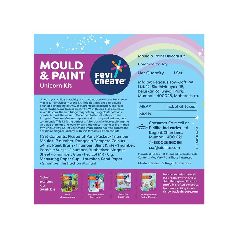 Pidilite Fevicreate Mould & Paint Unicorn Craft Kit : 1 unit