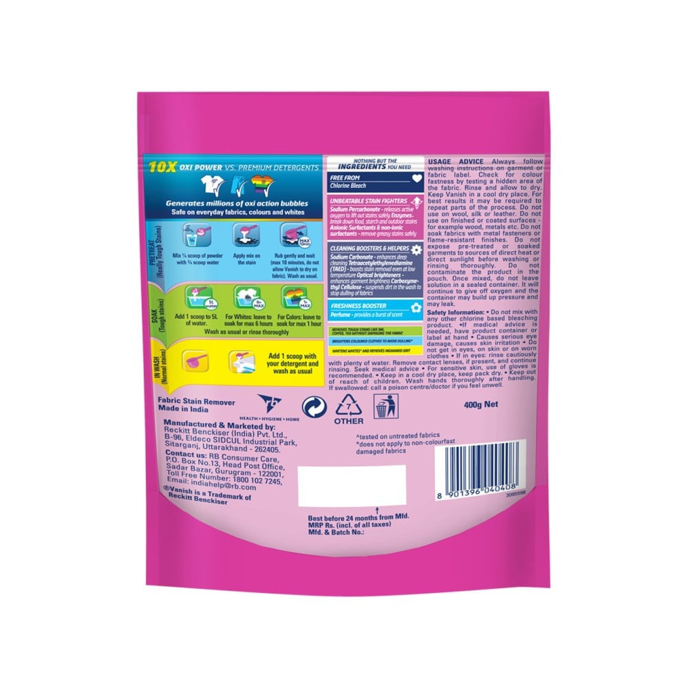 Vanish Oxi Action Fabric Stain Remover : 400 g