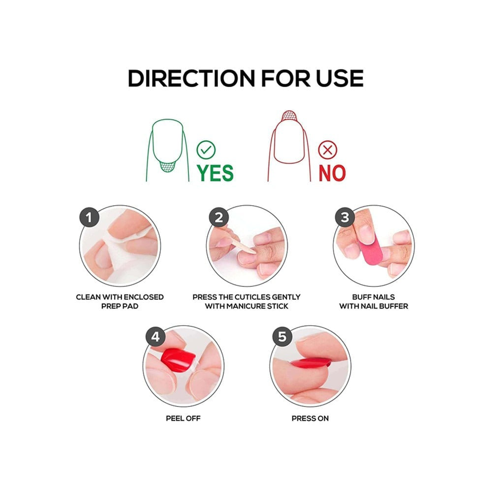 Renee Square Press On Nails (DN 03) : 1 pack (24 pieces)