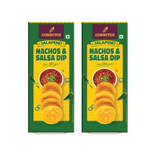 Cornitos Crisps Jalapeno Nachos & Salsa Dip - Pack of 2 : 2 x 70 g