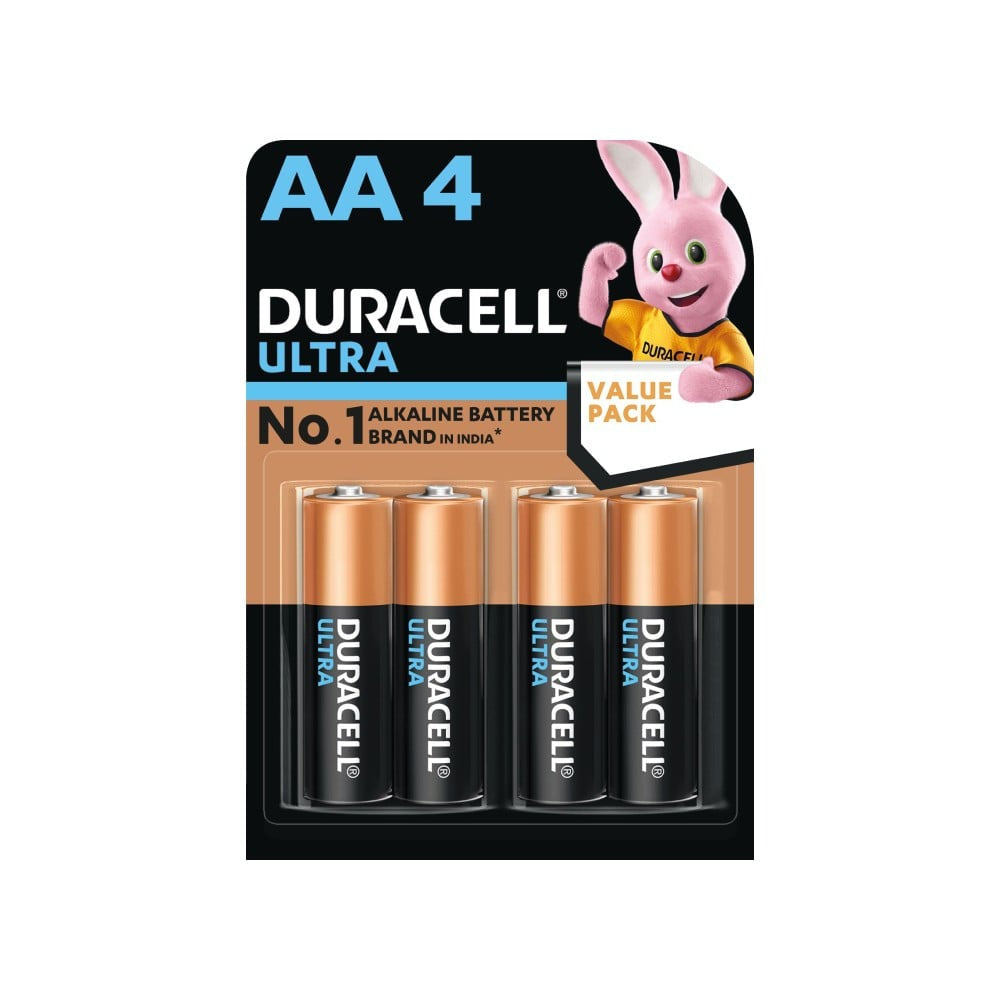 Duracell Ultra AA Alkaline Battery : 1 pack (4 pieces)