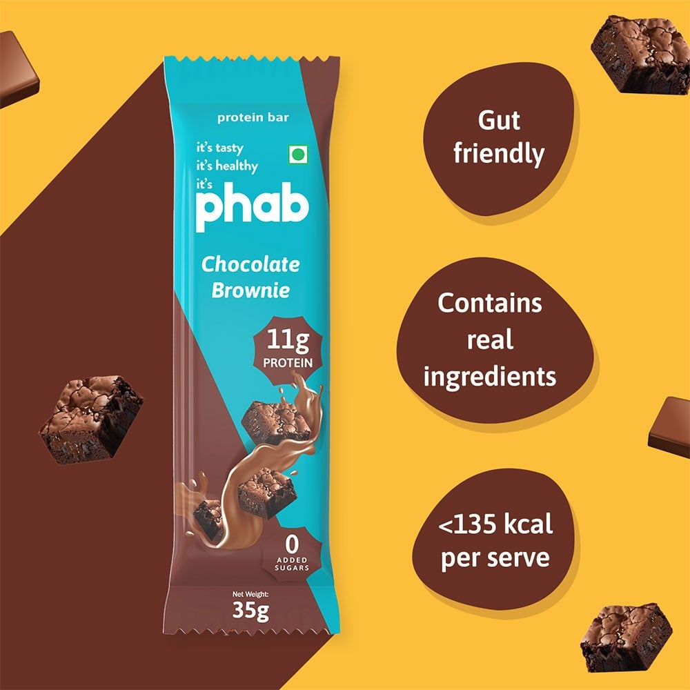 Phab 11g Protein Bar - Chocolate Brownie (High Fibre & No Added Sugar) : 3 x 35 g