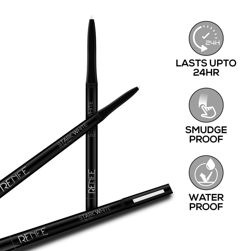 Renee Kajal Pen with Sharpener (Stark White) : 0.35 g