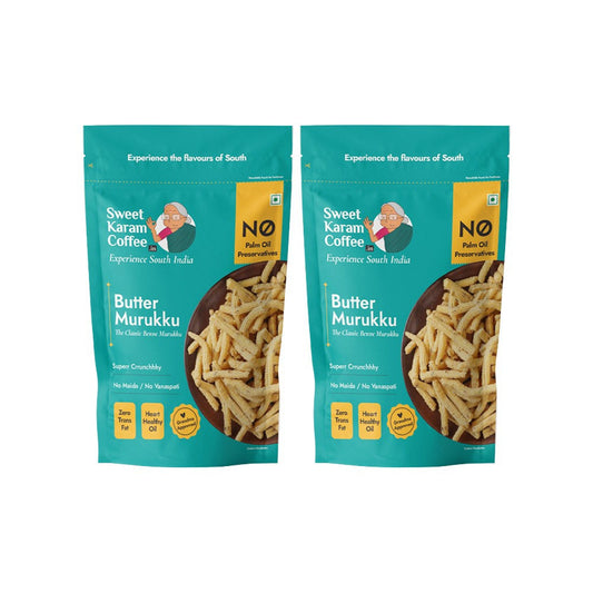 Sweet Karam Coffee Butter Murukku Namkeen - Pack of 2 : 2 x 95 g
