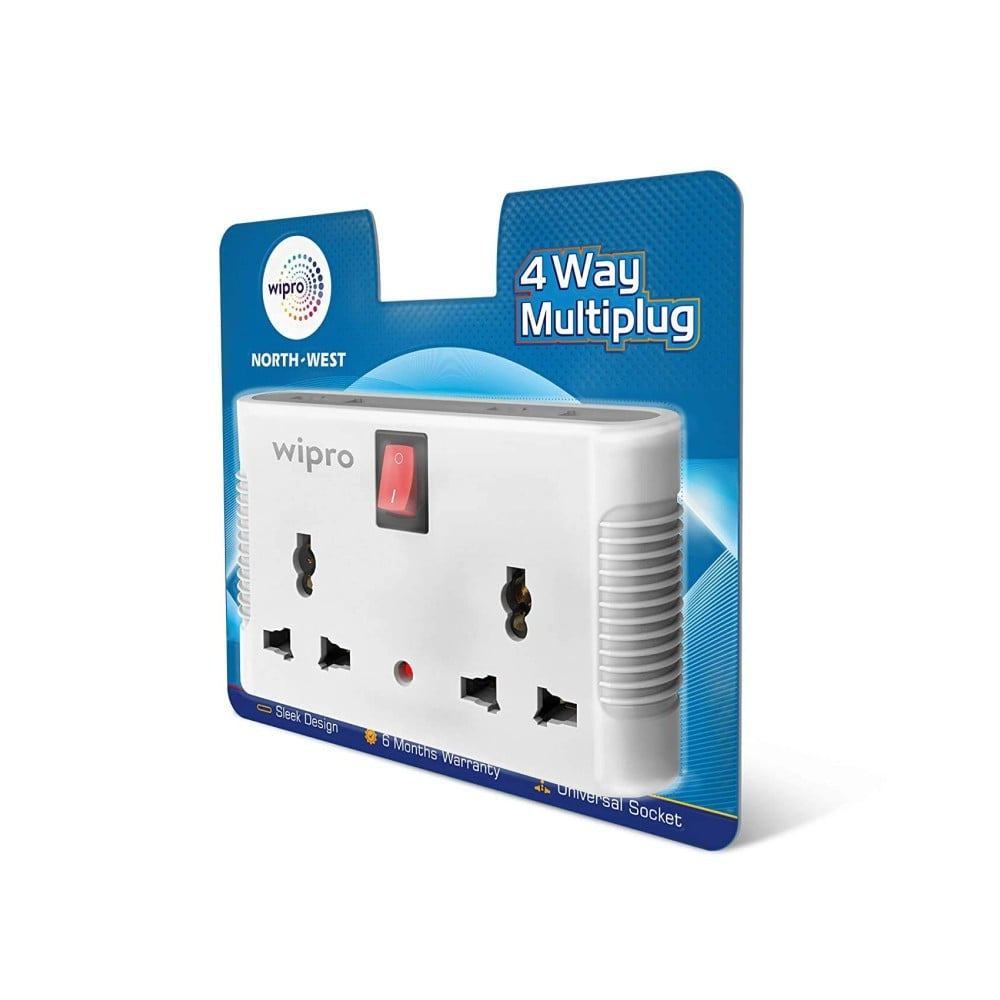 Wipro 4 Way Multi Plug (White) : 1 unit