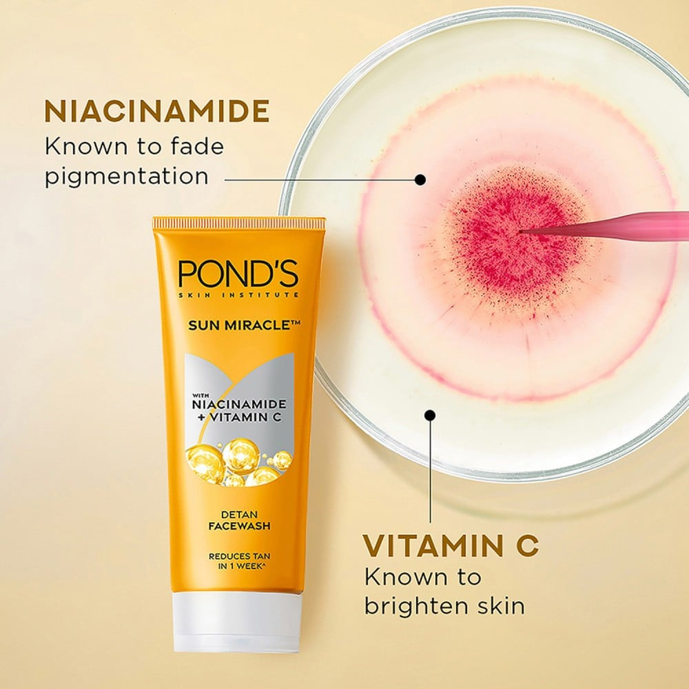 Pond's DeTan Face Wash with Niacinamide & Vitamin C : 100 g