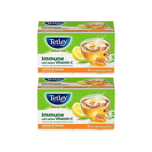 Tetley Lemon & Honey Green Tea Bags - Pack of 2 : 2 x 25 pieces