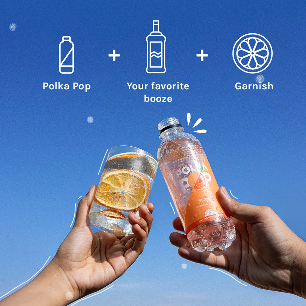 Polka Pop Zero Sugar Orange Sparkling Drink : 300 ml