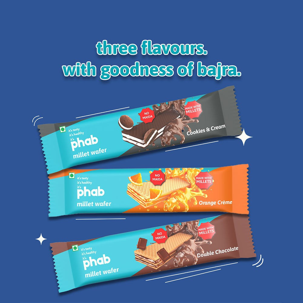 Phab Double Chocolate Millet Wafer : 3 x 30 g