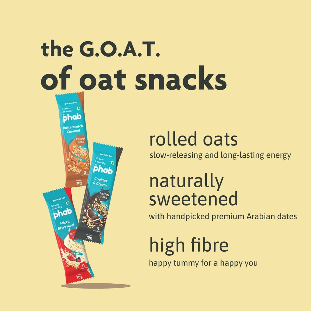 Phab Granola Bar Variety Protein Bar (Variety Pack) : 6 x 30 g