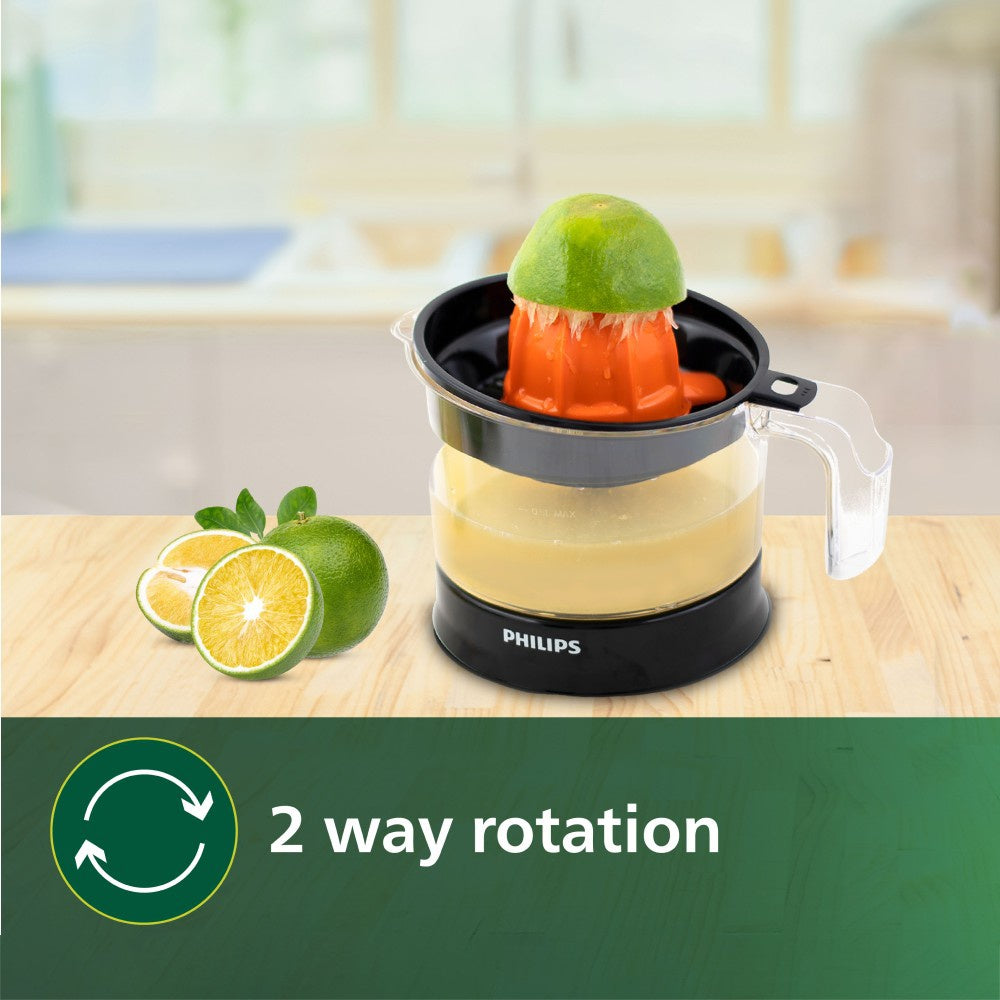 Philips Press 25W Juicer (0.5 Litre, 2 Sized Cones) (Black) : 1 unit