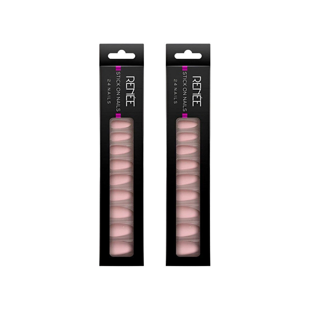 Renee Square Press On Nails (L MTN 01) - Pack of 2 : 2 x 1 pack (24 pieces)