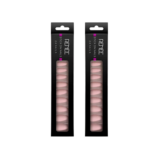 Renee Square Press On Nails (L MTN 01) - Pack of 2 : 2 x 1 pack (24 pieces)