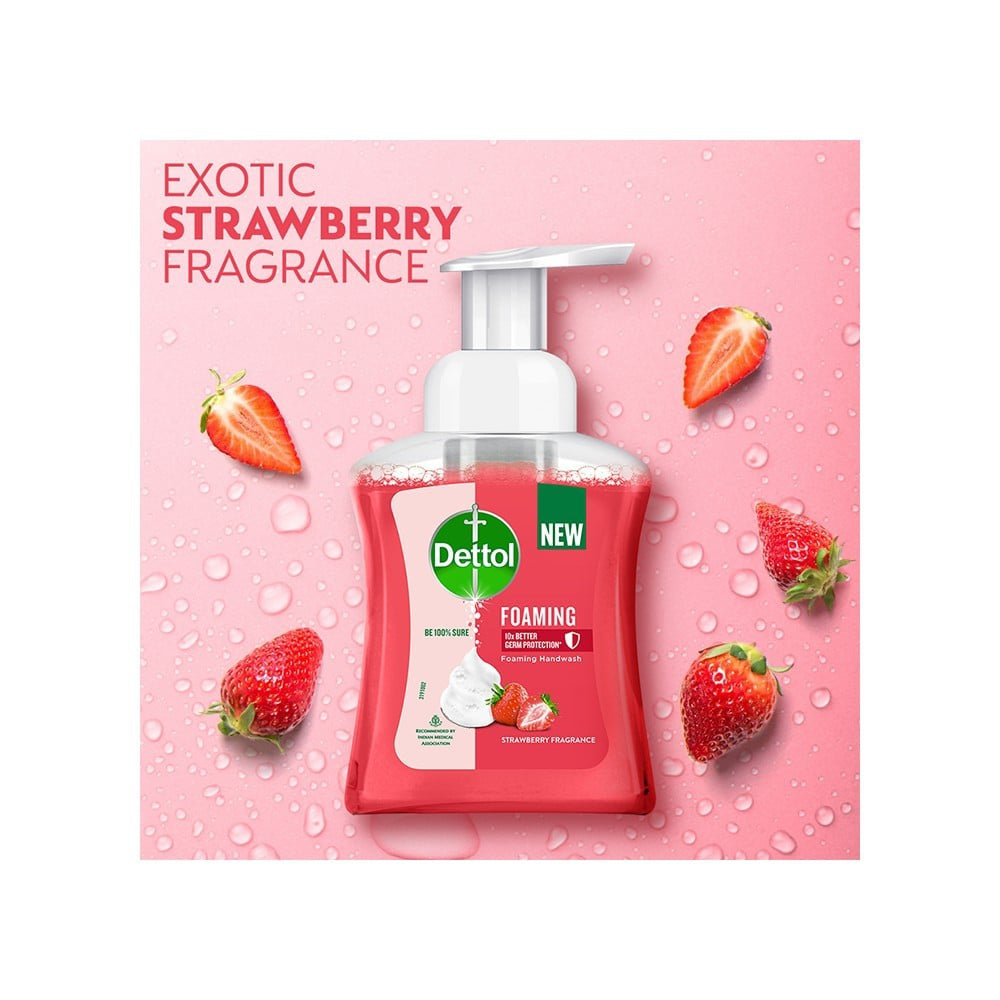Dettol Strawberry Fragrance Foaming Hand Wash + Aloe Coconut Foaming Hand Wash Combo : 250 ml + 250 ml