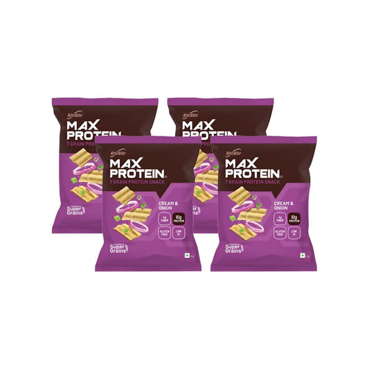 RiteBite Max Protein Cream & Onion Chips - Pack of 4 : 4 x 60 g