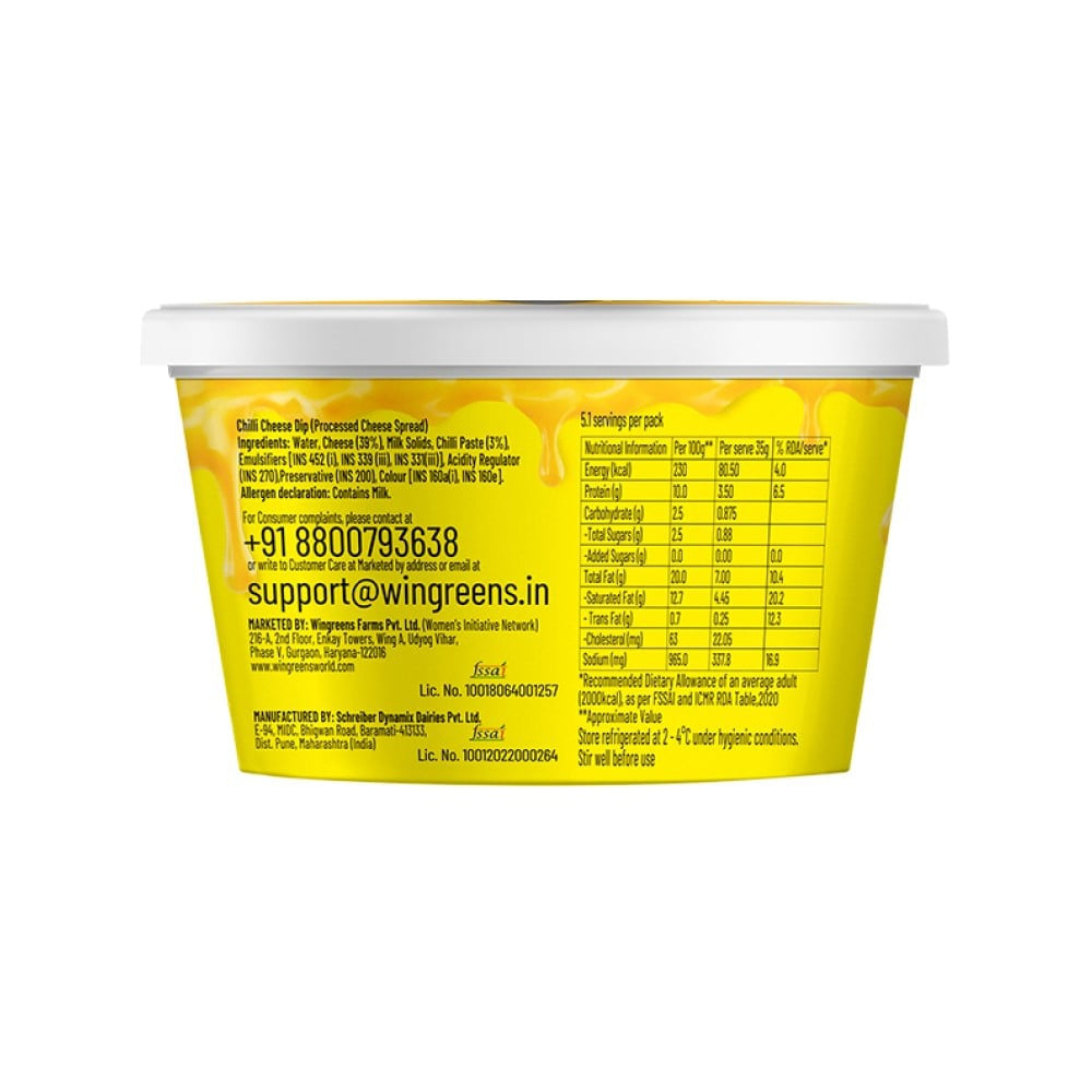 Wingreens Farms Chilli Cheese Dip : 180 g