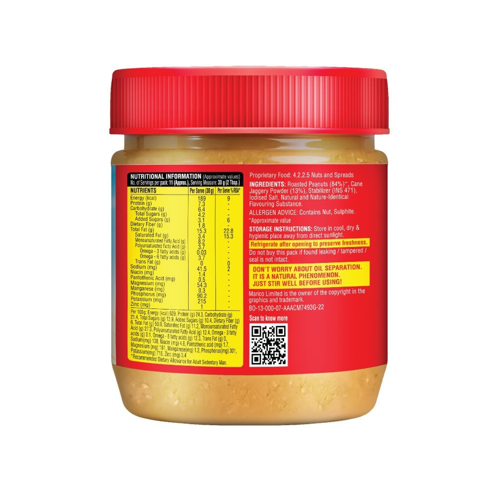 Saffola Crunchy Peanut Butter With Jaggery : 350 g