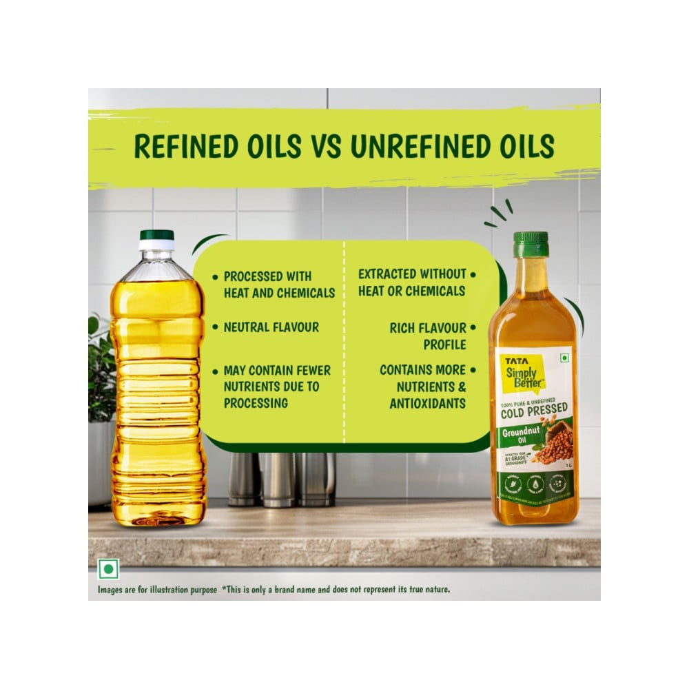 Tata 100% Pure Cold Pressed Groundnut Oil / Peanut Oil : 1 ltr