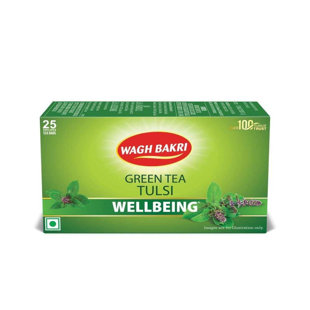 Wagh Bakri Tulsi Green Tea : 25 bags x 1.5 g