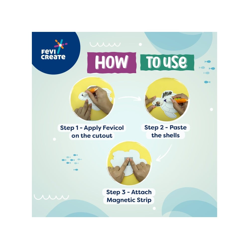 Pidilite Fevicreate DIY Fridge Magnet Art & Craft Kit (5+ years) (Multicolor) : 1 unit