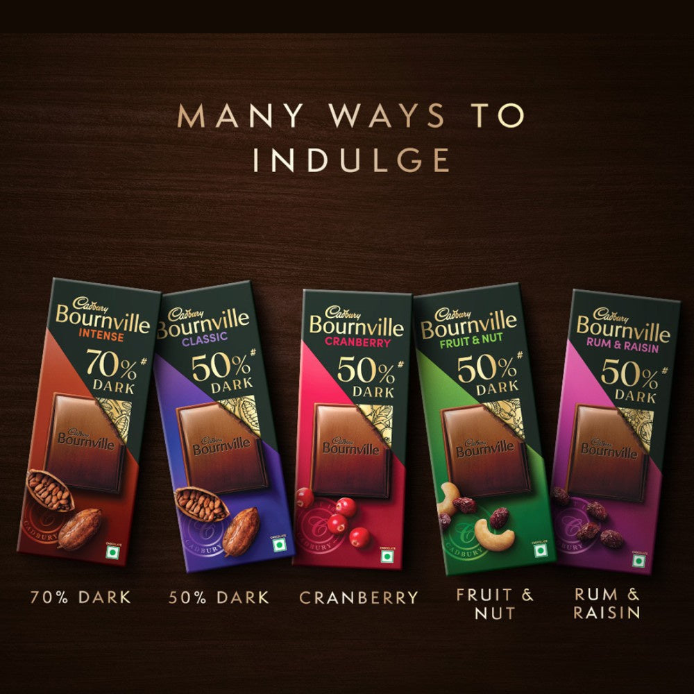 Cadbury Bournville Rich Cocoa 50% Dark Chocolate Bar : 80 g