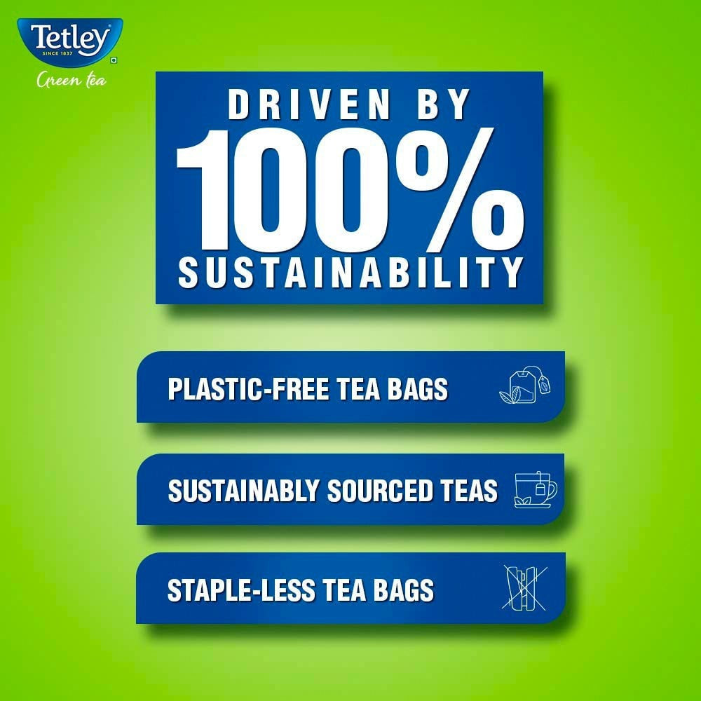 Tetley Lemon & Honey Green Tea Bags : 25 pieces