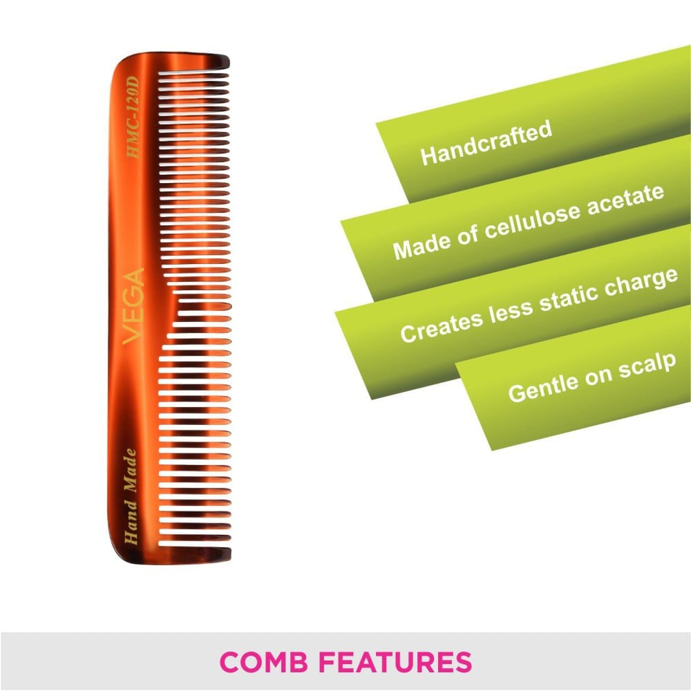 Vega Pocket Hair Comb (Orange, Brown) : 1 piece